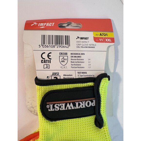Portwest DX VHR Impact Gloves XXL Orange Green Black Ultimate Protection Cut Lev - Picture 3 of 5